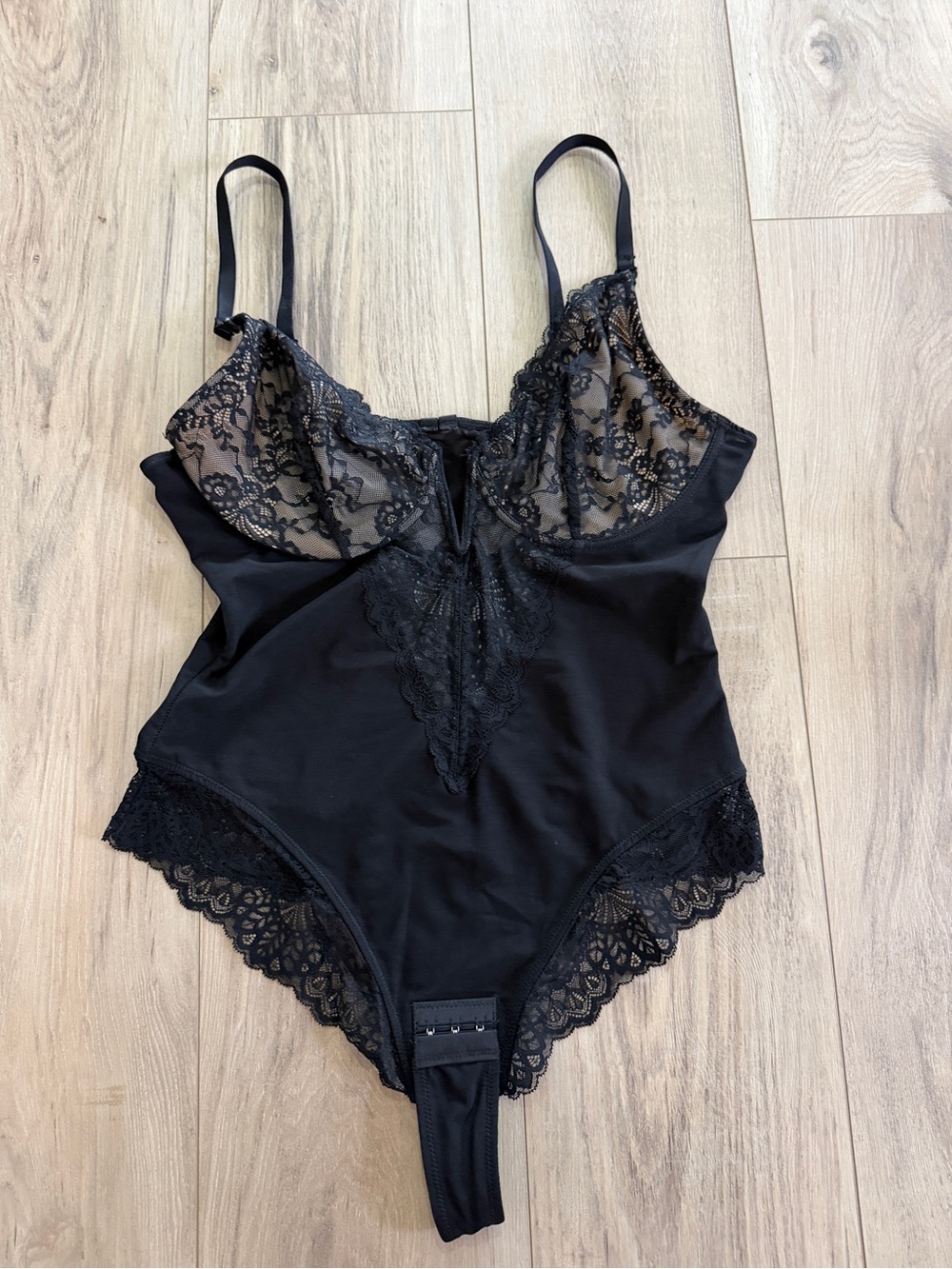 Popilush Black Lace Bodysuit Shapewear XL